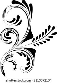 floral pattern ornament with design elements. Vector illustration.