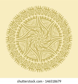 Floral pattern ornament round vector illustration