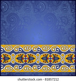 floral pattern with ornamental stripes