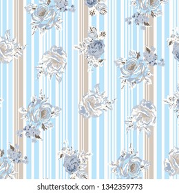 Floral  pattern  over Tartan pattern
