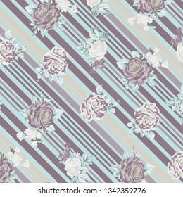 Floral  pattern  over Tartan pattern