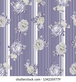 Floral  pattern  over Tartan pattern