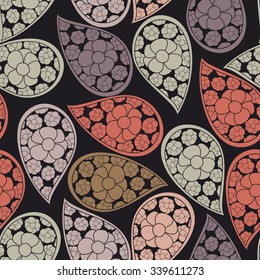 Floral pattern, paisley, seamless vector background.