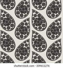 Floral pattern, paisley, seamless vector background.
