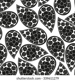 Floral pattern, paisley, seamless vector background.