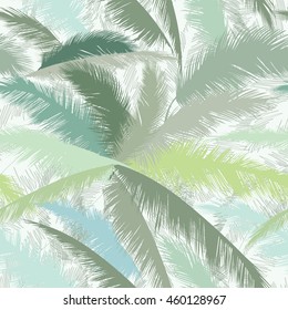 Floral pattern with palm tree leaves. Summer nature tropical ornamental seamless background