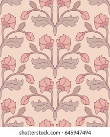 Floral pattern in pastel colors. Seamless ornament. Template for wallpaper, textile and any surface.