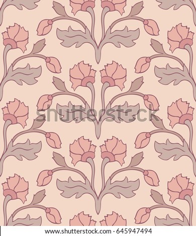Floral pattern in pastel colors. Seamless ornament. Template for wallpaper, textile and any surface.