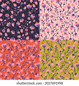 Floral pattern with peonies, roses