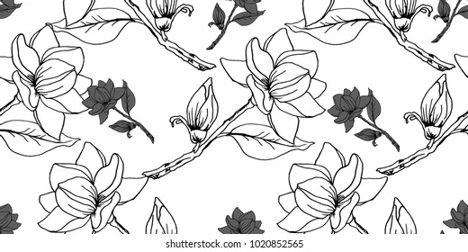 Floral pattern peony and feather  hand drawn flower , in vector,  wallpaper, textile, fabric