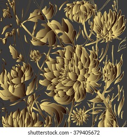 Floral pattern with Peony. flower pattern Vector illustration.