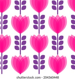 Floral pattern with petal on white background. vector