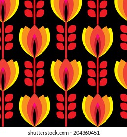 Floral pattern with petal on white background. vector