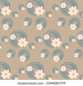  floral pattern - pink blush flowers elements, green leaves branches on dark black background; for wrappers, wallpapers, postcards, greeting cards, wedding invites, romantic