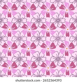 Floral pattern with pink and purple flowers