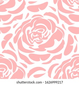 Floral pattern of pink rose on a white background