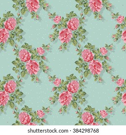 Floral pattern with pink roses. Vector Floral Background. Easy to edit. Perfect for invitations or announcements.