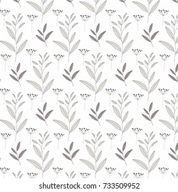 Floral pattern with plants - vector Illustration	

