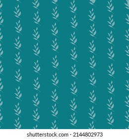 Floral pattern. Pretty branch on dark background. Printing with small branch. Ditsy print. Seamless texture. Cute template