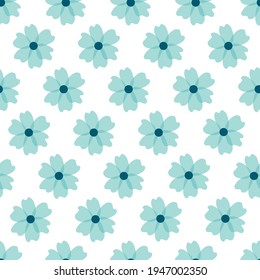 Floral pattern. Pretty flowers on white background. Printing with small blue flowers. Ditsy print. Seamless vector texture. Cute flower patterns. elegant template for fashionable printers