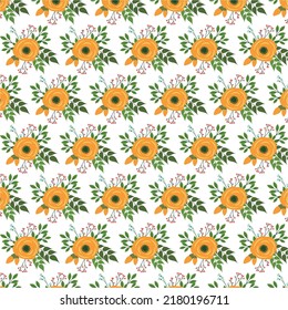 Blumenmuster. Hübsche Blumen auf weißem Hintergrund. Drucken mit kleinen Blumen. Ditsy-Druck. Nahtlose Vektorstruktur.