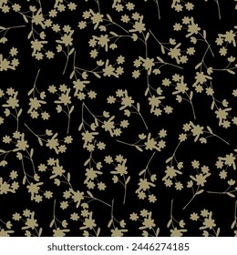 Patrón floral. Bonitas flores sobre fondo blanco. Impresión con Pequeñas flores amarillas y rosas. Impresión diminuta. Textura de Vector sin costuras. Ramo de primavera.