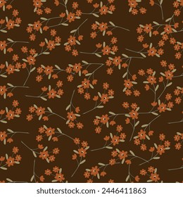 Floral pattern. Pretty flowers on white background. Printing with small yellow and pink flowers. Ditsy print. Seamless vector texture. Spring bouquet.