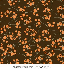 Patrón floral. Bonitas flores sobre fondo blanco. Impresión con Pequeñas flores amarillas y rosas. Impresión diminuta. Textura de Vector sin costuras. Ramo de primavera.