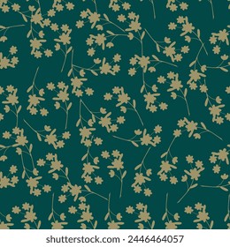 Patrón floral. Bonitas flores sobre fondo blanco. Impresión con Pequeñas flores amarillas y rosas. Impresión diminuta. Textura de Vector sin costuras. Ramo de primavera.