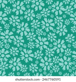 Patrón floral. Bonitas flores sobre fondo de color. Impresión con Pequeñas flores blancas. Impresión diminuta. Textura de Vector sin costuras.