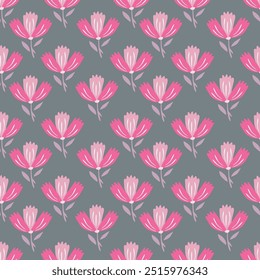Patrón floral. Bonitas flores sobre fondo blanco. Impresión con Pequeñas flores amarillas y rosadas. Impresión sucia. Textura de Vector sin costuras. Ramo de primavera.