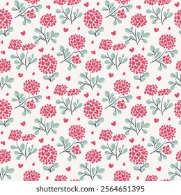 Floral pattern. Pretty flowers on white background. Small flower, ditsy print, ditsy style. Botanic surface design.Sweet floral seamless pattern for fashion, wrapping, printing on fabrics and surface.