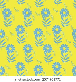 Floral pattern. Pretty flowers on white background. Printing with small yellow and pink flowers. Ditsy print. Seamless vector texture. Spring bouquet