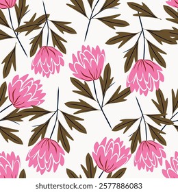 Floral pattern. Pretty flowers on white background. Printing with small colorful flowers. Ditsy print. Seamless vector texture. Spring bouquet. Stock vector.