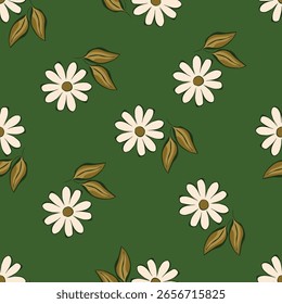 Padrão floral. Flores bonitas no fundo azul cinza. Impressão com pequenas flores brancas. Impressão de Ditsy. Textura de vetor uniforme. Buquê de primavera.