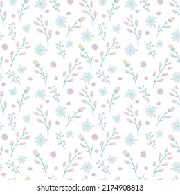 Floral pattern. Pretty tiny flowers on white background. Printing with small pink flowers. Ditsy print. Cute elegant flower  template for fashionable printers