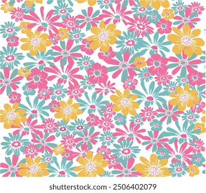floral pattern print kids vector flower design