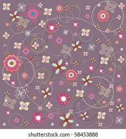 floral pattern purple background