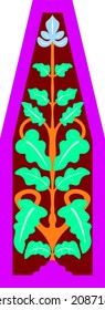 floral pattern with purple. standing pattern. leaves and tree