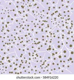Floral pattern with random branches and berries. Good for fabrics, wallpapers, cards,papers. Retro style.