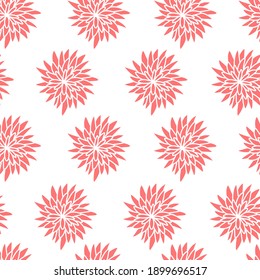 Un patrón floral con flores abstractas rojas. Patrón vectorial sin fisuras con flores rojas. 