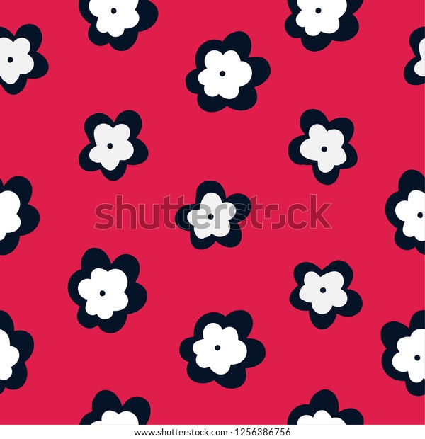 Floral Pattern Red Background Black White Backgrounds Textures