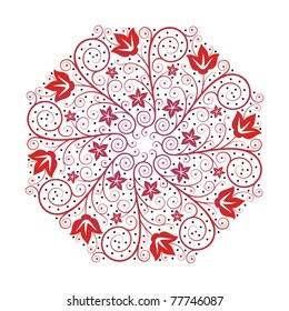 floral pattern in red colors