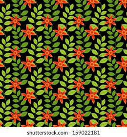 Floral pattern with red flowers