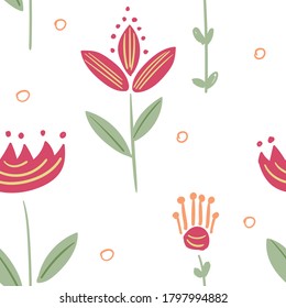 Floral pattern of red flowers