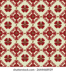 Patrón floral, flores rojas, fondo inconsútil, papel decorativo, impresión de la tela
