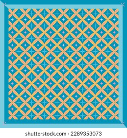 
Floral pattern pattern, redtro style. Floral scarf pattern, blue, purple, pink.