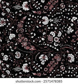  floral pattern repeat vector file boho floral print block print flower artwork