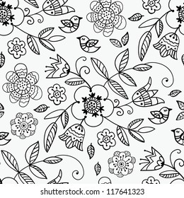 floral pattern in retro style