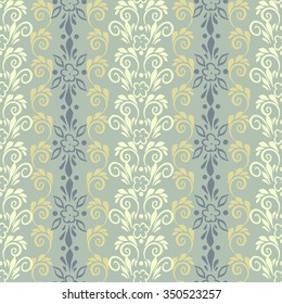 floral pattern in retro wallpaper style. seamless vector background